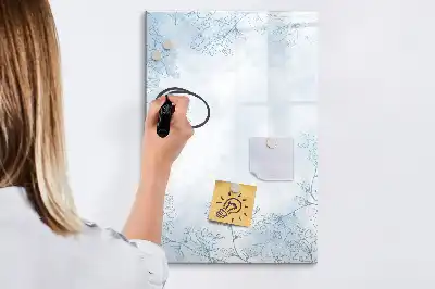 Tablica suchościeralna magnetyczna z motywem szkicu kwiatu