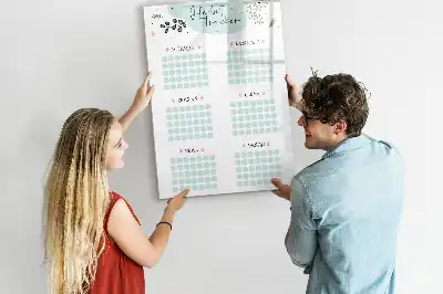 Tablica suchościeralna magnetyczna z harmonogramem do śledzenia nawyków