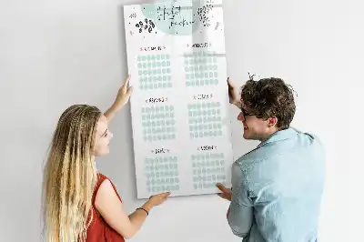 Tablica suchościeralna magnetyczna z harmonogramem do śledzenia nawyków