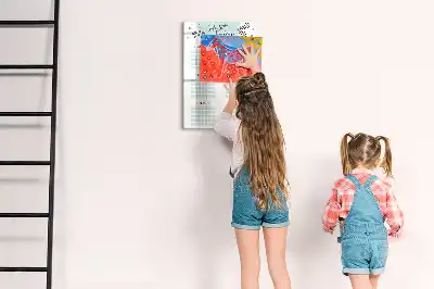 Tablica suchościeralna magnetyczna z harmonogramem do śledzenia nawyków