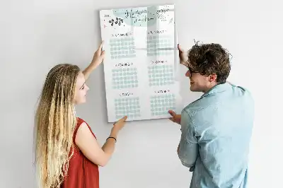 Tablica suchościeralna magnetyczna z harmonogramem do śledzenia nawyków