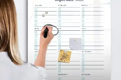 Tablica suchościeralna magnetyczna z motywem ważne daty