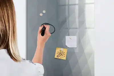 Tablica suchościeralna magnetyczna z motywem szarej abstrakcji fal