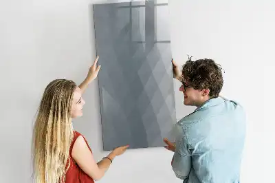 Tablica suchościeralna magnetyczna z motywem szarej abstrakcji fal