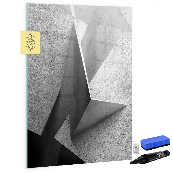 Tablica magnetyczna suchościeralna z motywem abstrakcji geometrycznej
