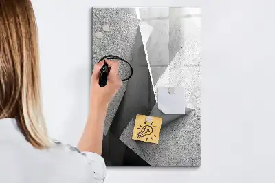 Tablica magnetyczna suchościeralna z motywem abstrakcji geometrycznej