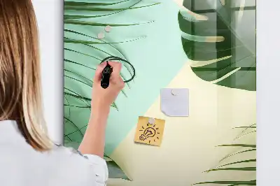 Tablica suchościeralna magnetyczna z motywem tropikalnej monstery