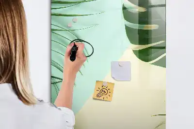 Tablica suchościeralna magnetyczna z motywem tropikalnej monstery