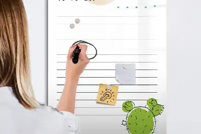 Tablica suchościeralna magnetyczna z listą rzeczy do zrobienia