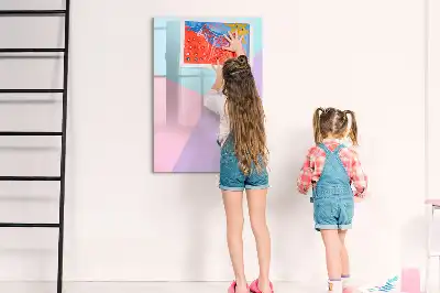 Tablica magnetyczna suchościeralna w pastelowy wzór