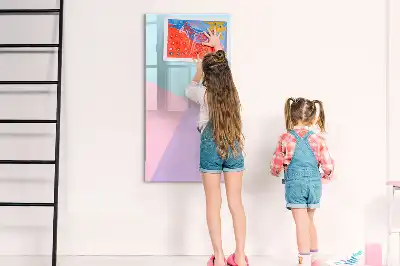 Tablica magnetyczna suchościeralna w pastelowy wzór
