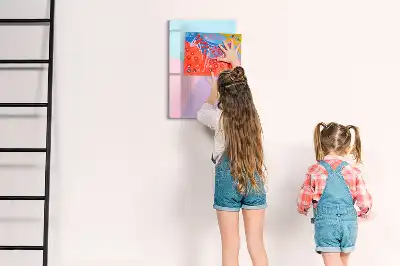 Tablica magnetyczna suchościeralna w pastelowy wzór