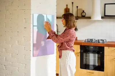 Tablica magnetyczna suchościeralna w pastelowy wzór