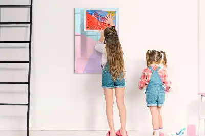 Tablica magnetyczna suchościeralna w pastelowy wzór