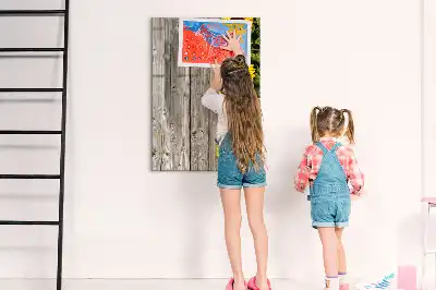 Tablica magnetyczna suchościeralna z motywem słoneczników na drewnie