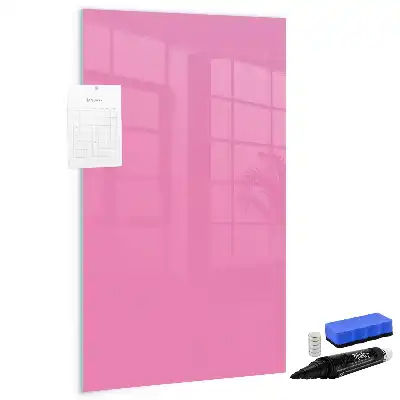 Tablica suchościeralna magnetyczna w różowym kolorze