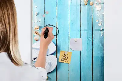 Tablica magnetyczna suchościeralna niebieskie deski plażowe