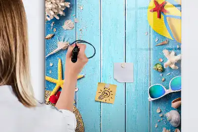 Tablica magnetyczna suchościeralna w formie zestawu plażowego