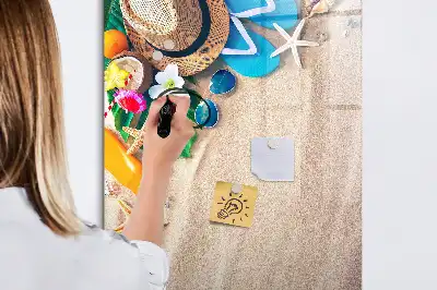 Tablica suchościeralna magnetyczna z motywem piaszczystej plaży
