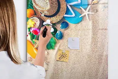 Tablica suchościeralna magnetyczna z motywem piaszczystej plaży