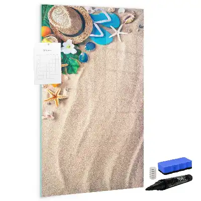 Tablica suchościeralna magnetyczna z motywem piaszczystej plaży