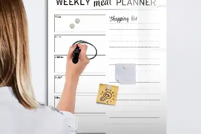 Tablica suchościeralna magnetyczna tygodniowy planer posiłków