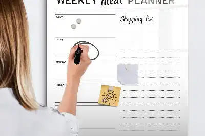 Tablica suchościeralna magnetyczna tygodniowy planer posiłków