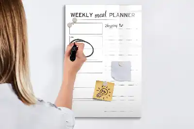 Tablica suchościeralna magnetyczna tygodniowy planer posiłków