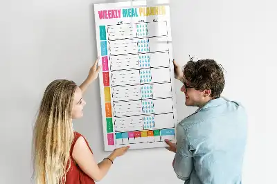 Tablica suchościeralna magnetyczna tygodniowy planer posiłków
