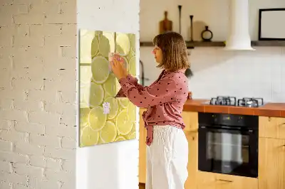 Tablica suchościeralna magnetyczna z motywem plasterków cytryny