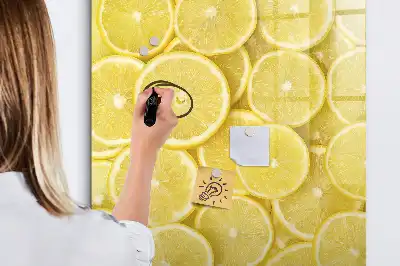Tablica suchościeralna magnetyczna z motywem plasterków cytryny