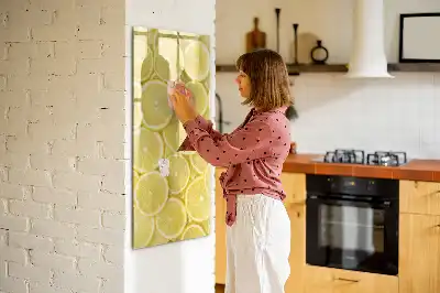 Tablica suchościeralna magnetyczna z motywem plasterków cytryny