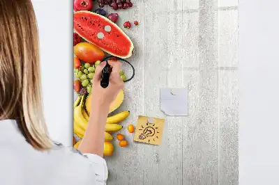 Tablica magnetyczna suchościeralna z motywem warzyw na drewnie