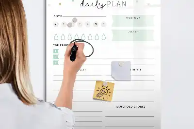 Tablica suchościeralna magnetyczna plan dnia