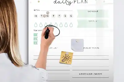 Tablica suchościeralna magnetyczna plan dnia