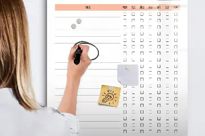 Tablica magnetyczna suchościeralna lista kontrolna sprzątania
