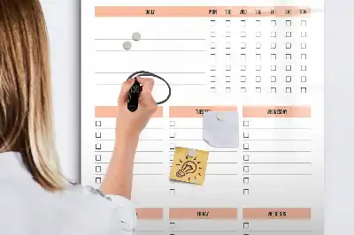 Tablica suchościeralna magnetyczna lista kontrolna sprzątania