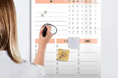 Tablica suchościeralna magnetyczna lista kontrolna sprzątania