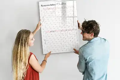 Tablica magnetyczna suchościeralna lista kontrolna obowiązków