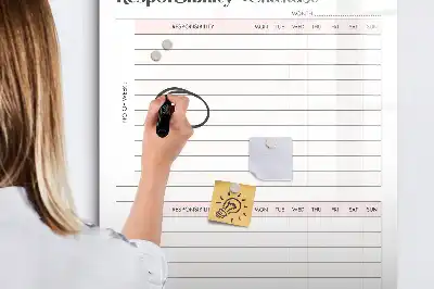 Tablica magnetyczna suchościeralna lista kontrolna obowiązków