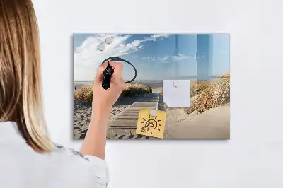 Tablica magnetyczna z pisakiem z motywem widoku na plażę