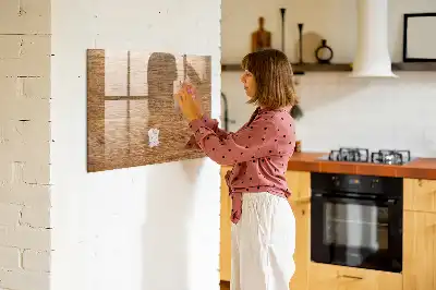 Tablica magnetyczna do pisania w kolorze jasnego drewna