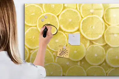 Tablica magnetyczna z pisakiem wzór w plasterki cytryny