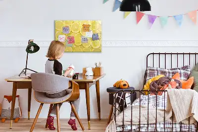 Tablica magnetyczna z pisakiem wzór w plasterki cytryny