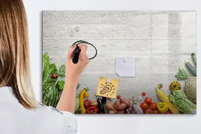 Tablica magnetyczna z pisakiem z motywem warzyw na stole