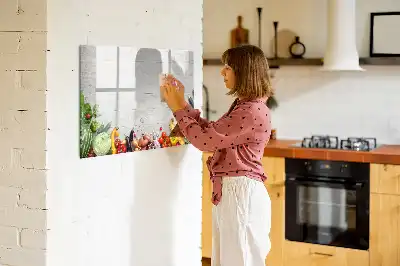 Tablica magnetyczna z pisakiem z motywem warzyw na stole