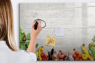 Tablica magnetyczna z pisakiem z motywem warzyw na stole
