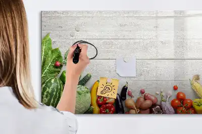 Tablica magnetyczna z pisakiem z motywem warzyw na stole