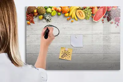 Tablica magnetyczna z pisakiem motyw owoce na stole