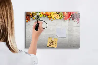 Tablica magnetyczna z pisakiem motyw owoce na stole